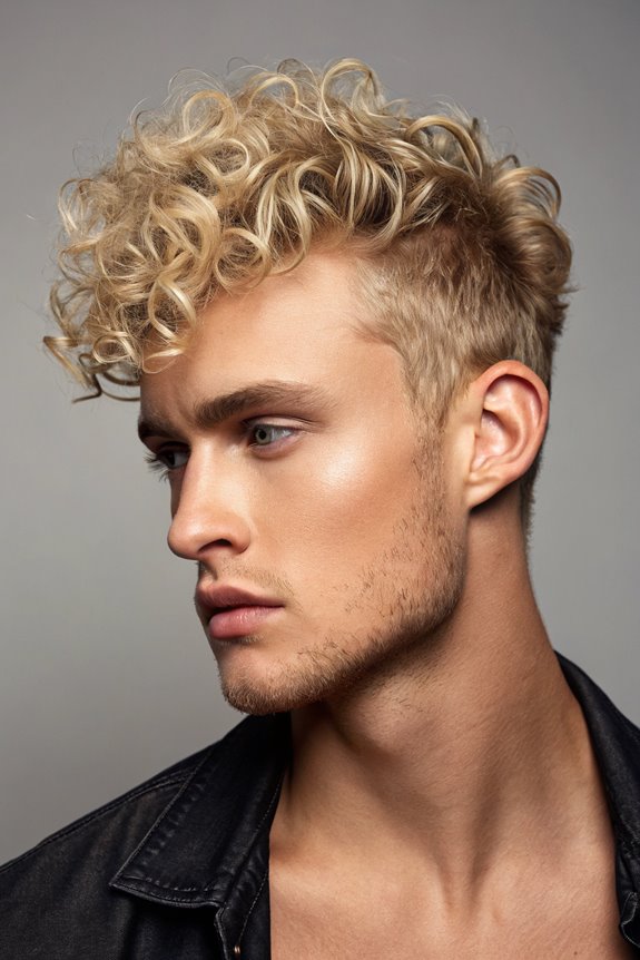 blonde short curly hairstyle