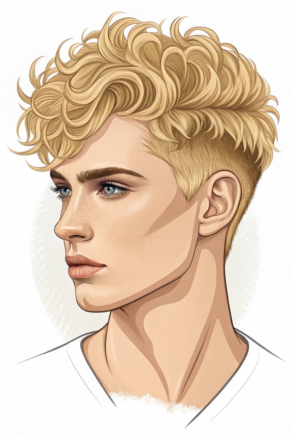 blonde short curly hairstyle