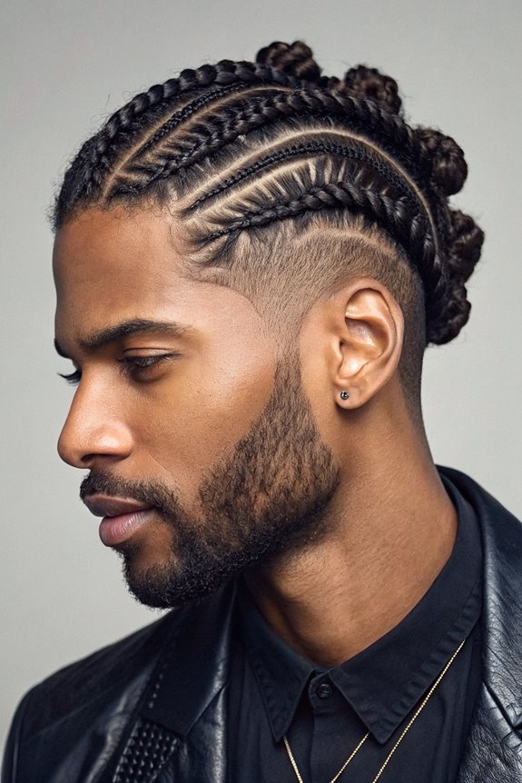 cornrow style faux locs haircut