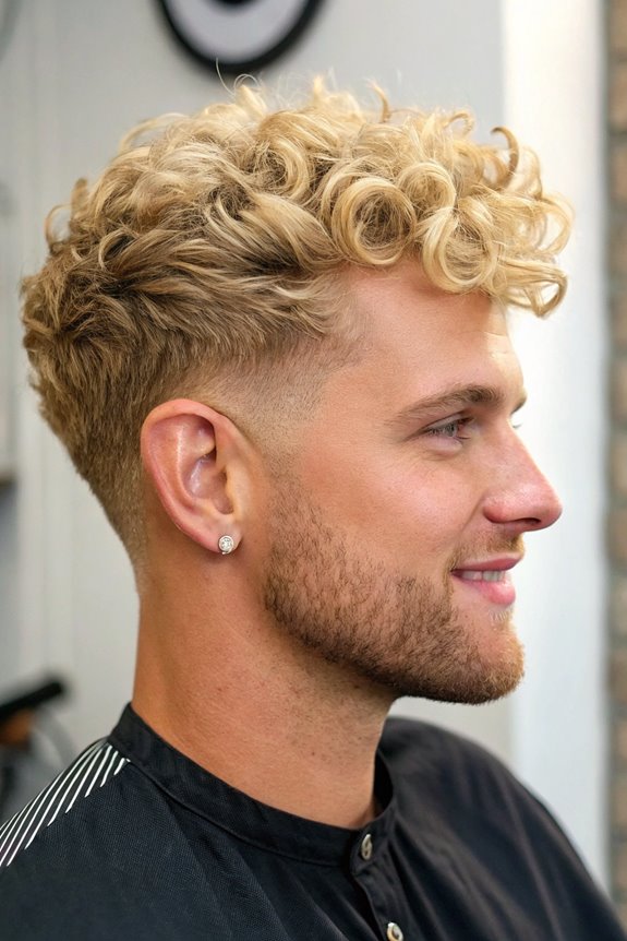 curly blonde short hairstyle