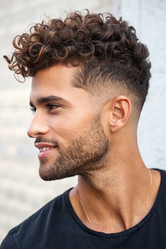 curly fade with design