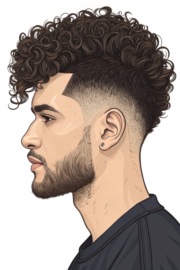 curly hair drop fade