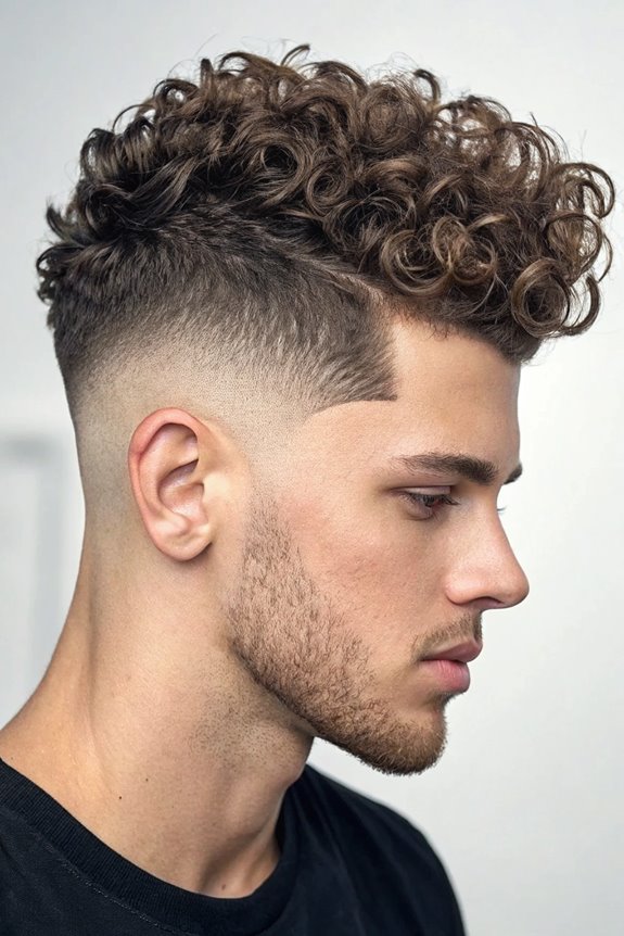 curly hair faded sides