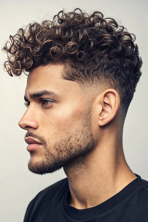 curly hair low fade