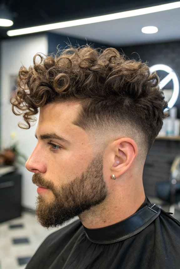 curly hair undercut style