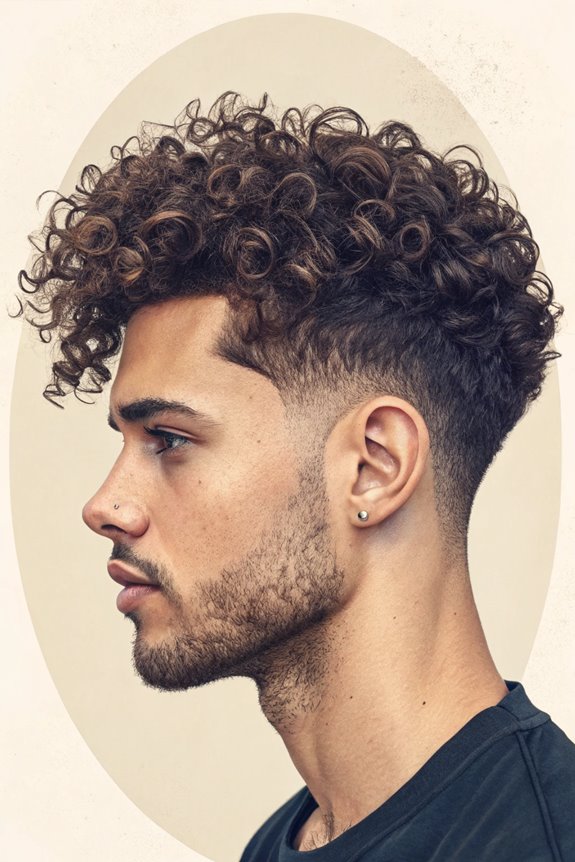 curly hair with taper