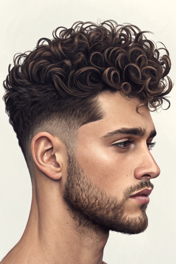 curly hair with undercut