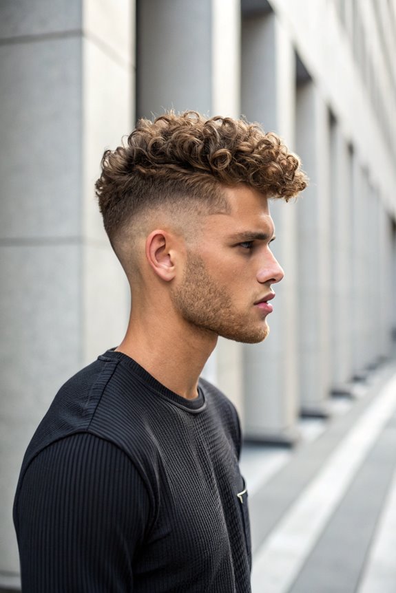 curly low taper fade