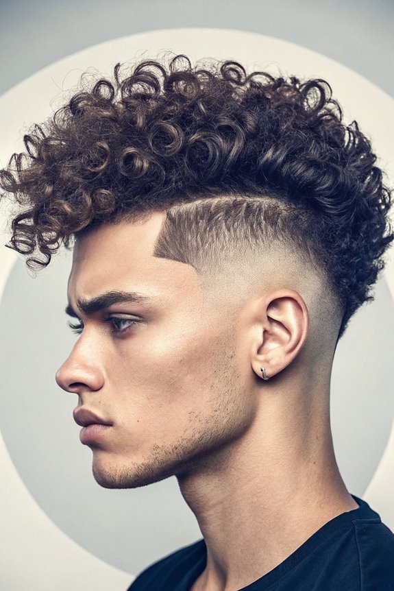 curly mohawk with fade