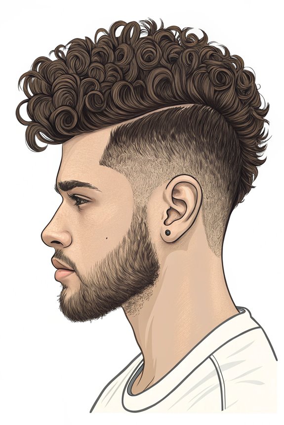 curly pompadour undercut hairstyle