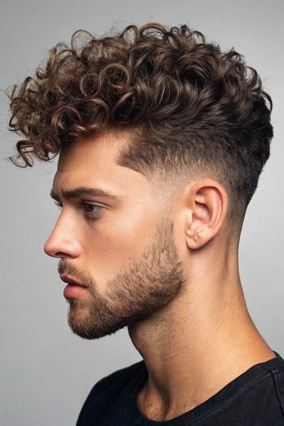 curly short tapered hairstyle