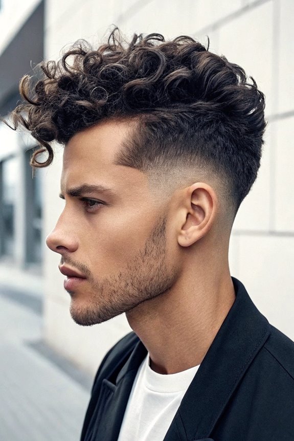 curly slicked back haircut style