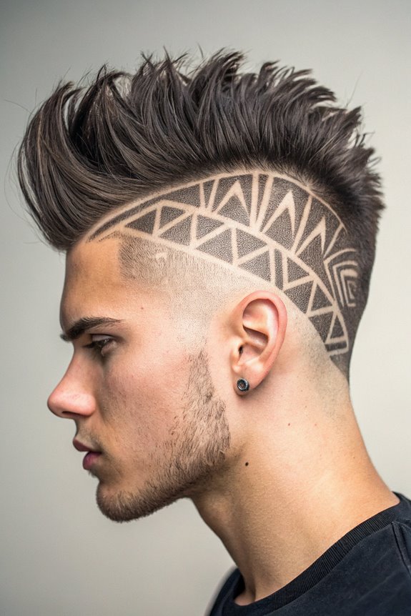 razor cut mohawk hairstyle design