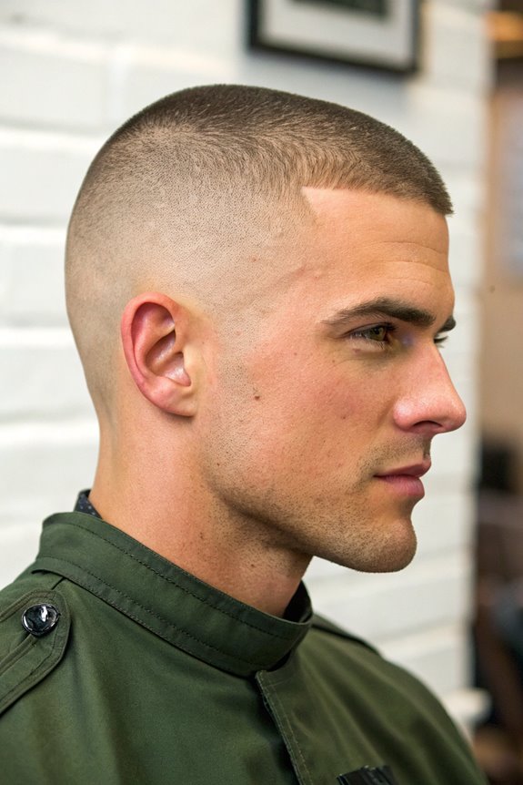 short uniform military hairstyle