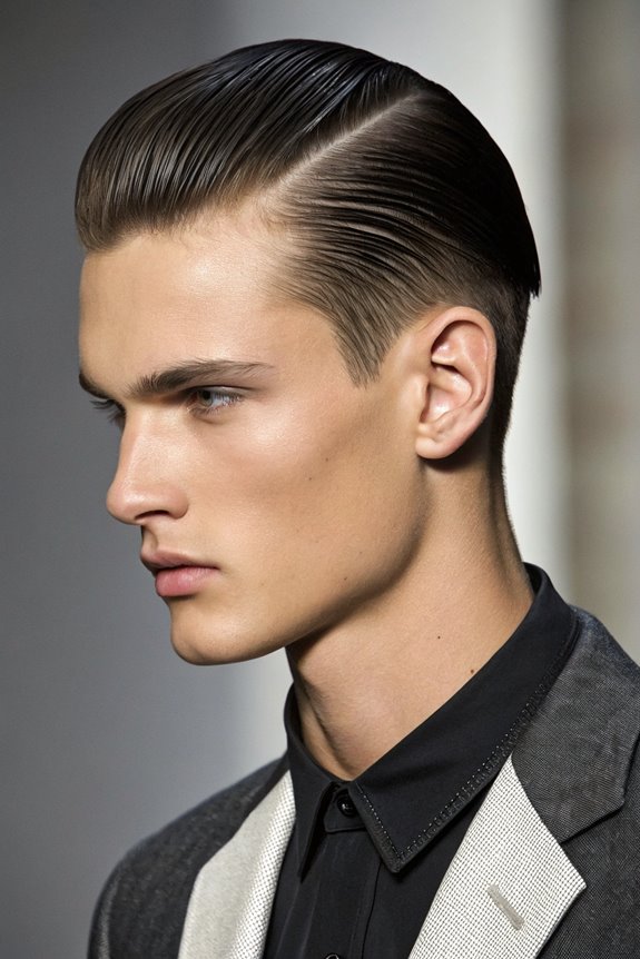 sleek hairstyle with fade