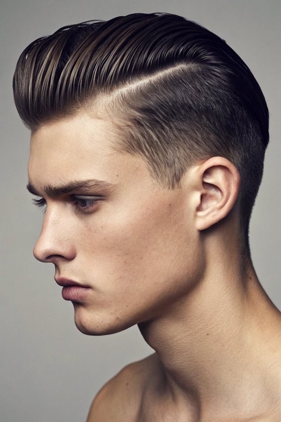 sleek hairstyle with fade