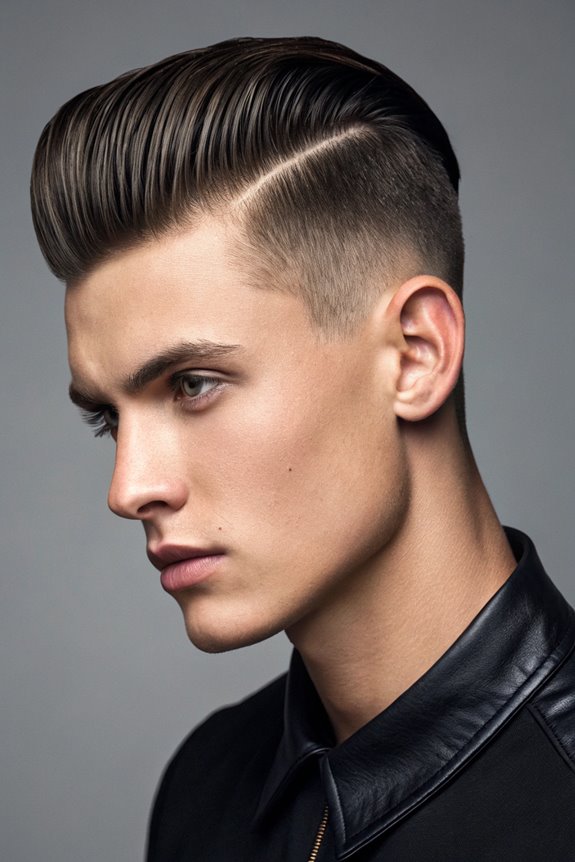 sleek hairstyle with fade