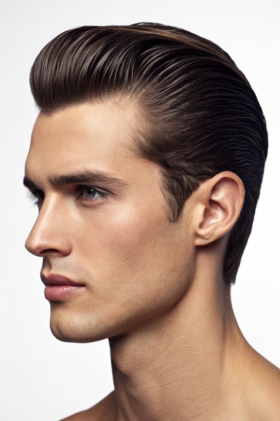 sleek hairstyle with fades