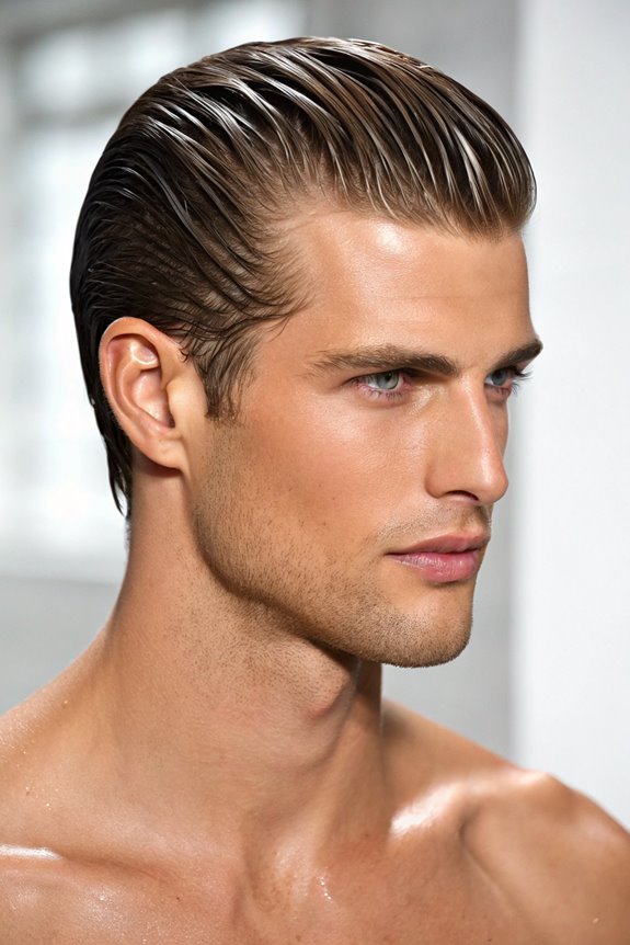 sleek hairstyle with shine