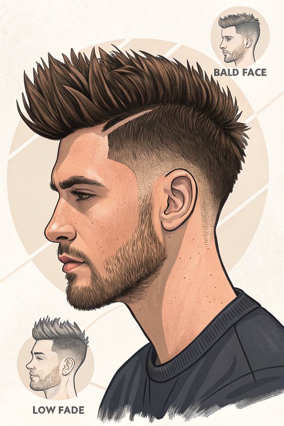 spiky hair with low fade