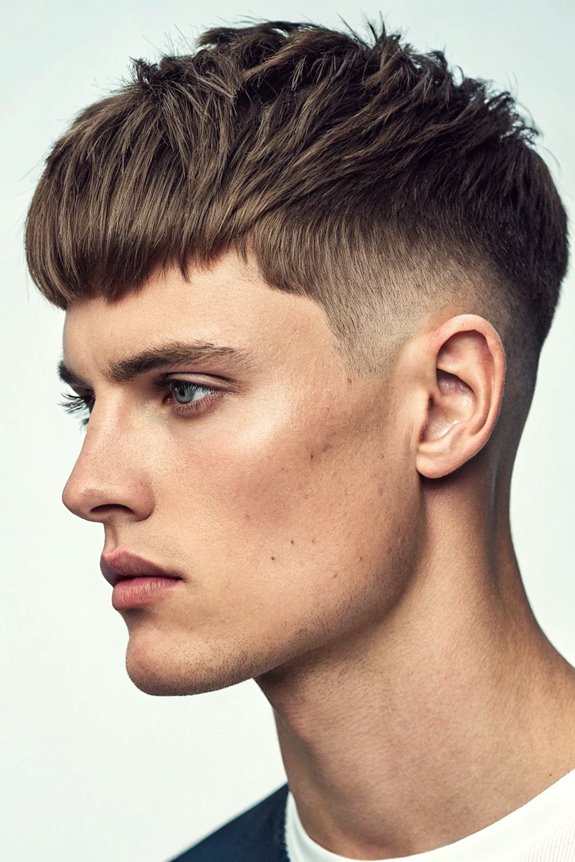 stylish angular fringe haircut