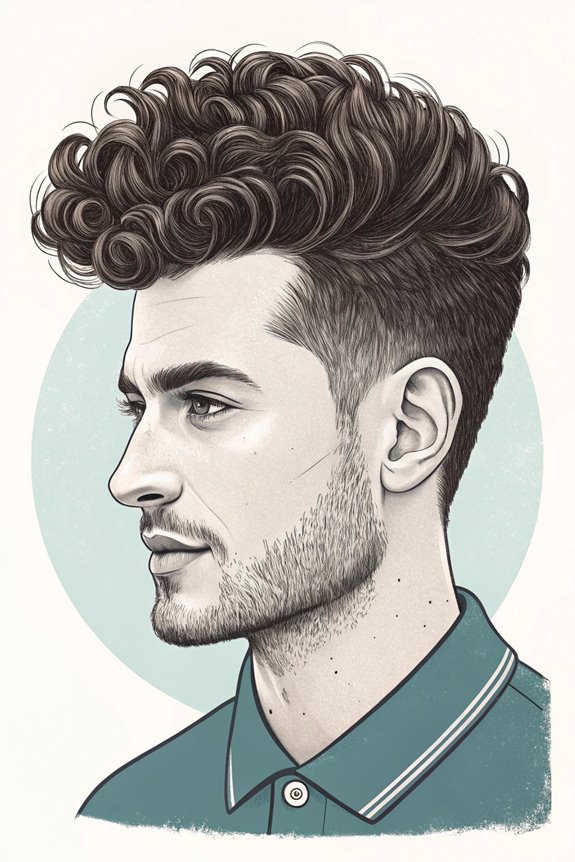 stylish curly quiff haircut