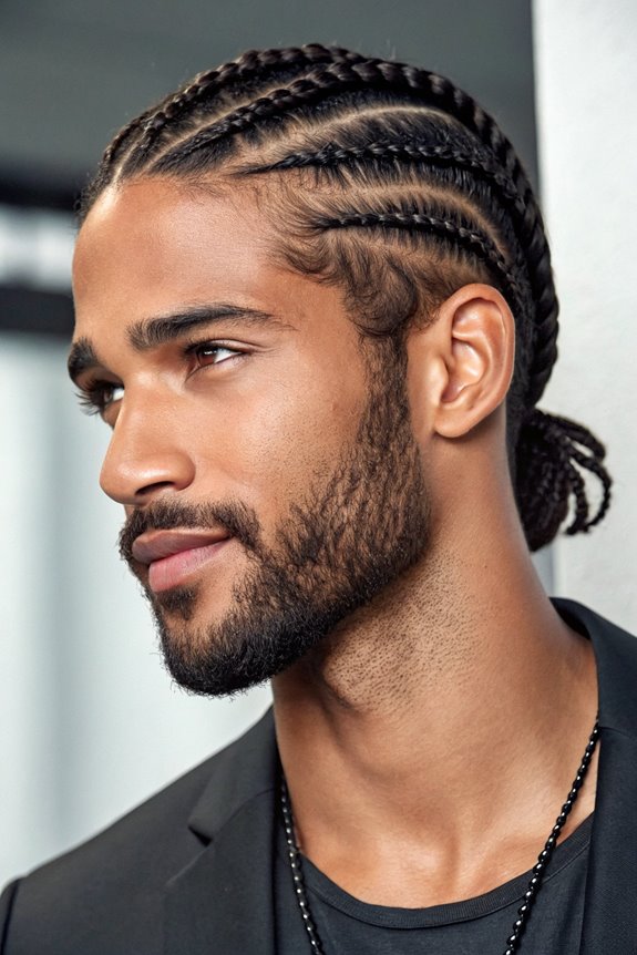 stylish double cornrow hairstyle