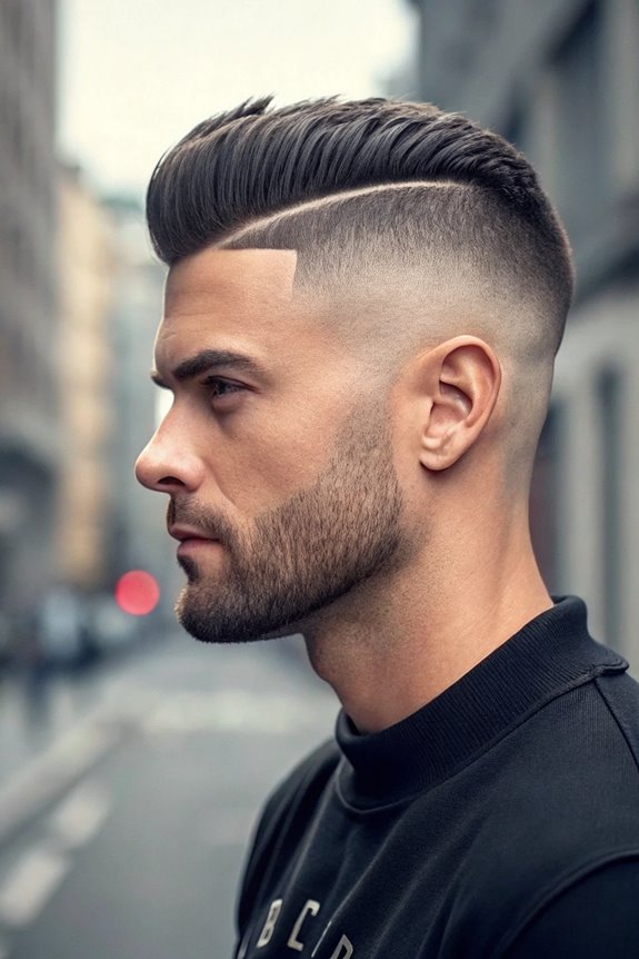 stylish low fade crew cut