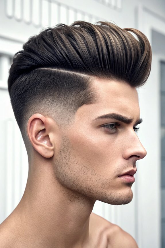 stylish low fade pompadour