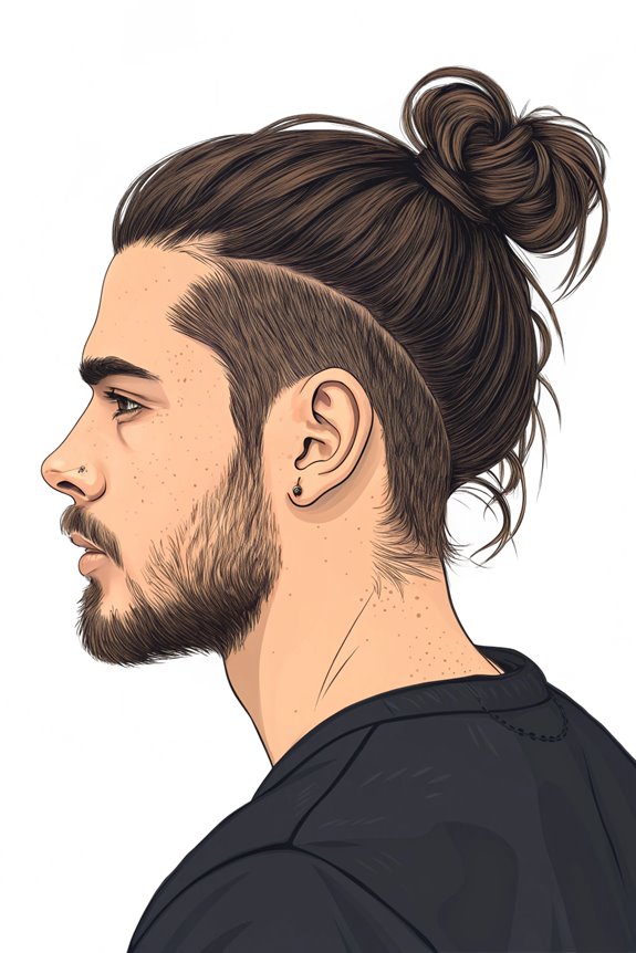 stylish man bun fade