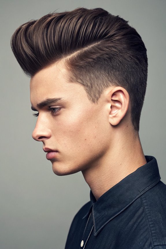 stylish pompadour skin fade