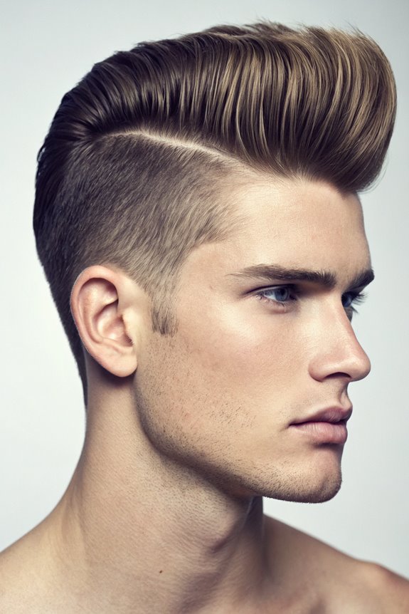 stylish pompadour undercut hairstyle