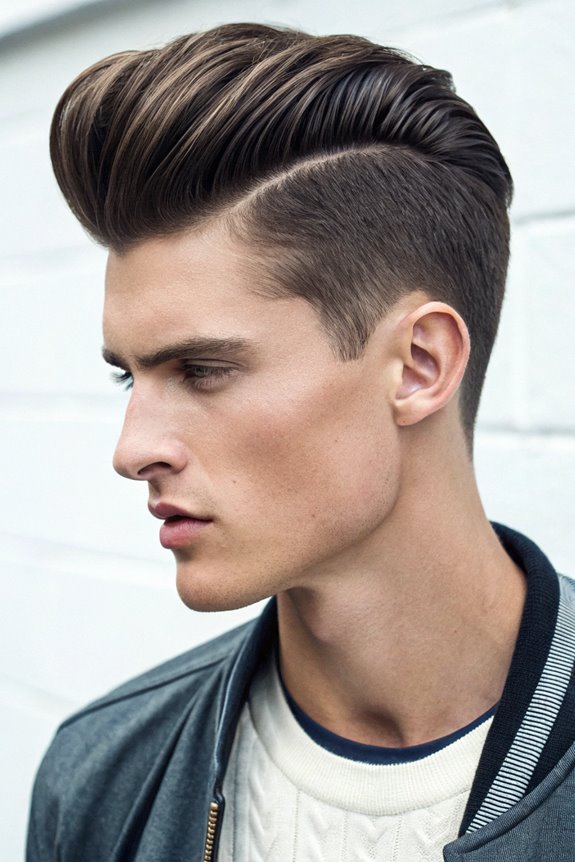 stylish pompadour undercut hairstyle