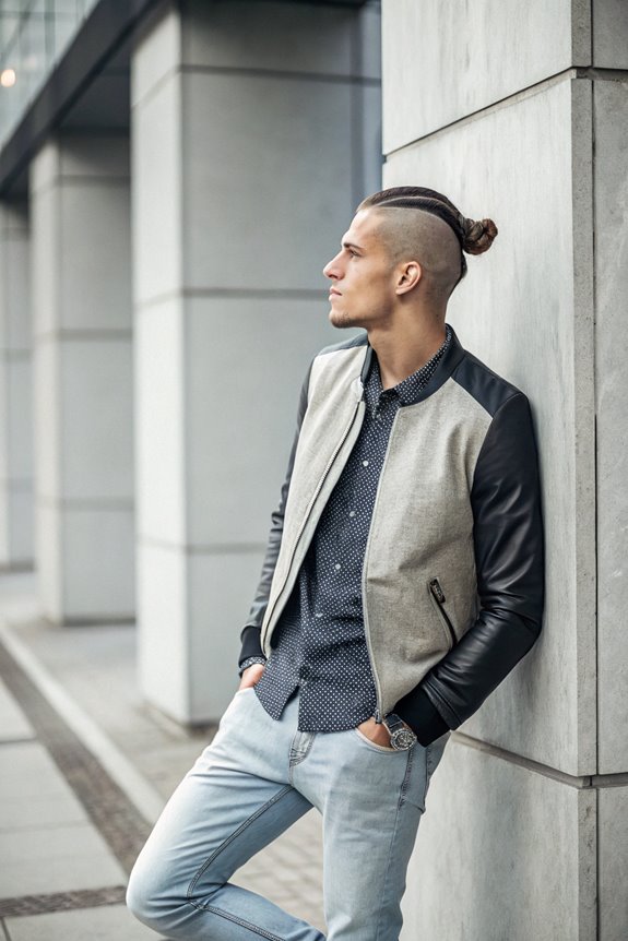 stylish undercut man bun