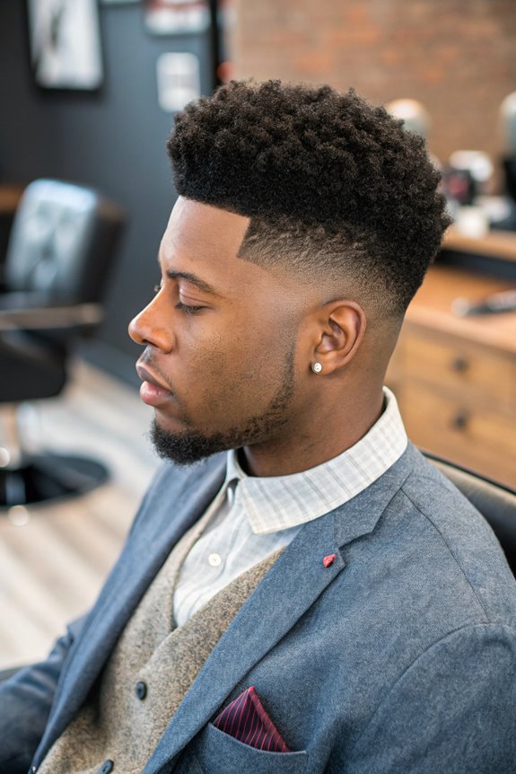 tapered afro with low fade