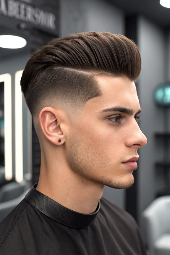 tapered fade with comb over