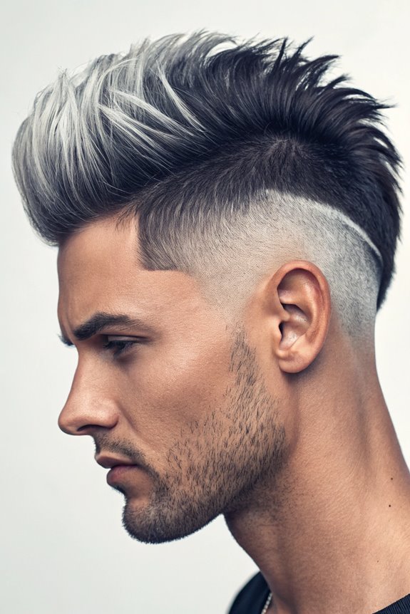 tapered undercut black silver