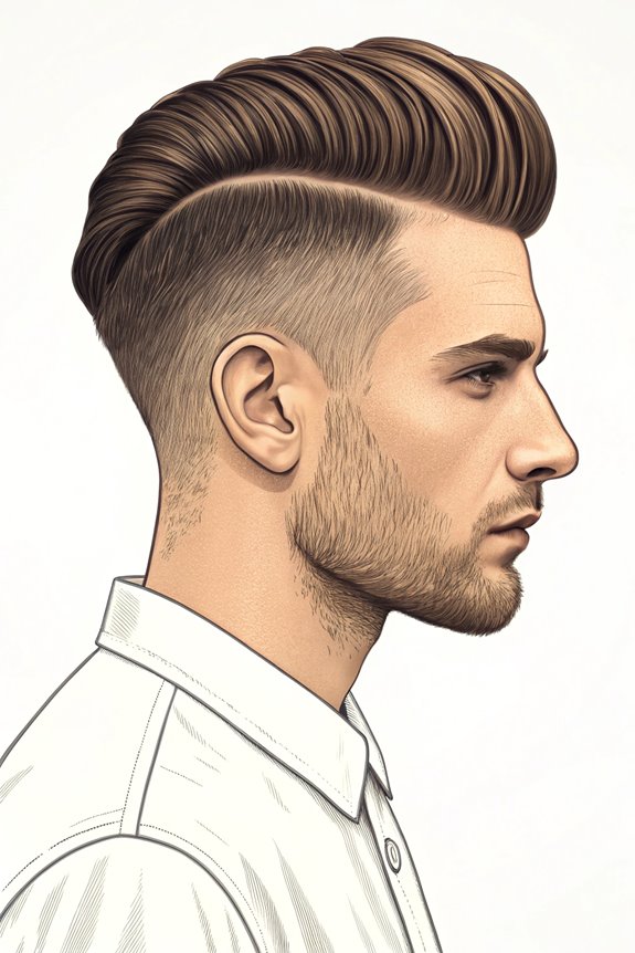 tapered undercut comb over