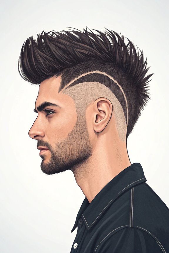 trendy mohawk with fade