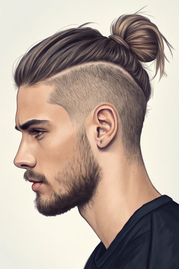 undercut man bun hairstyle