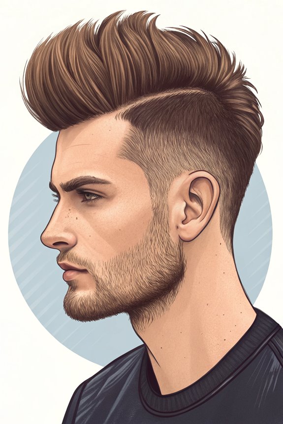 voluminous faux hawk style